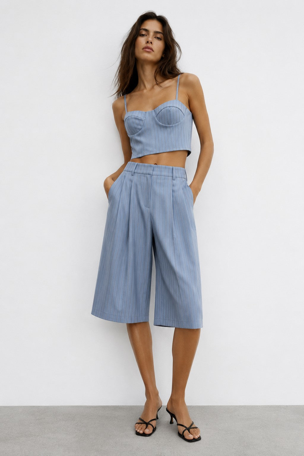 COORDINATO GESSATO TOP E BERMUDA