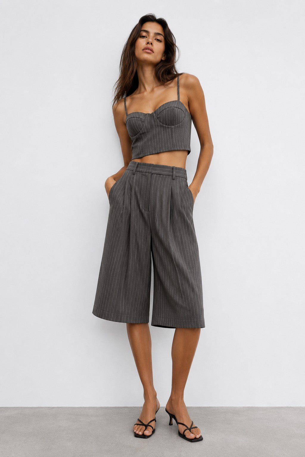 COORDINATO GESSATO TOP E BERMUDA