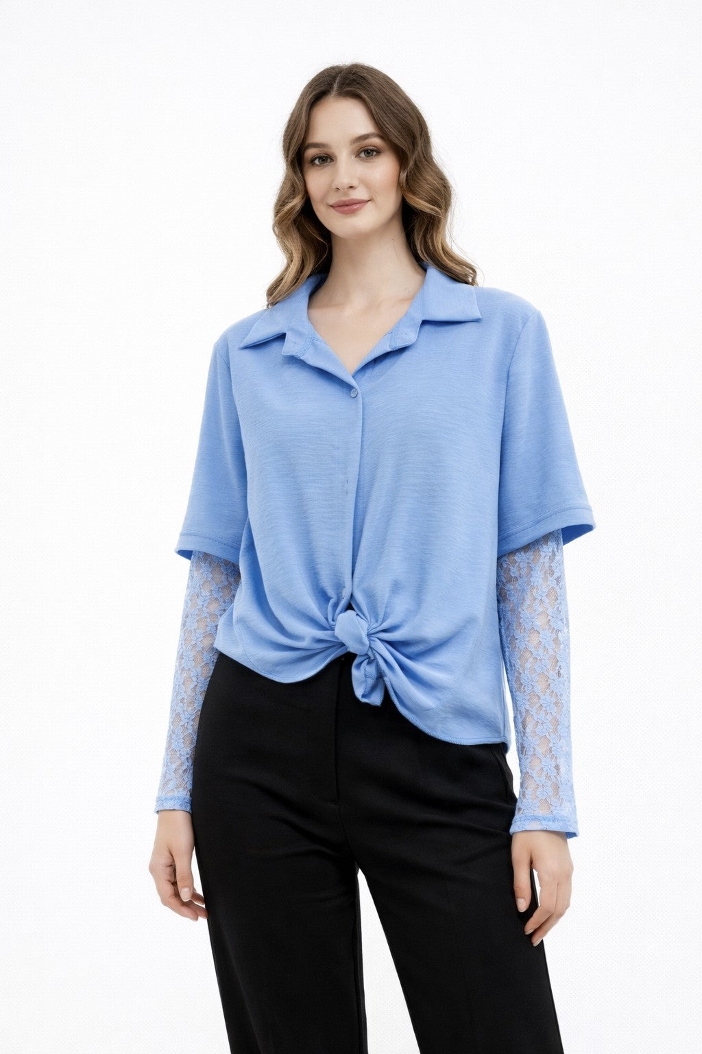 CAMICIA NODO E PIZZO