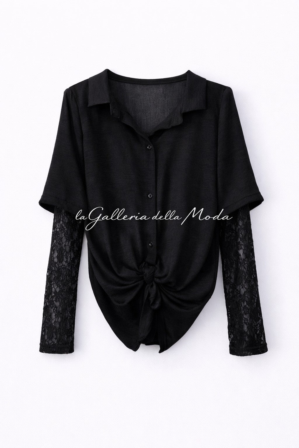 CAMICIA NODO E PIZZO