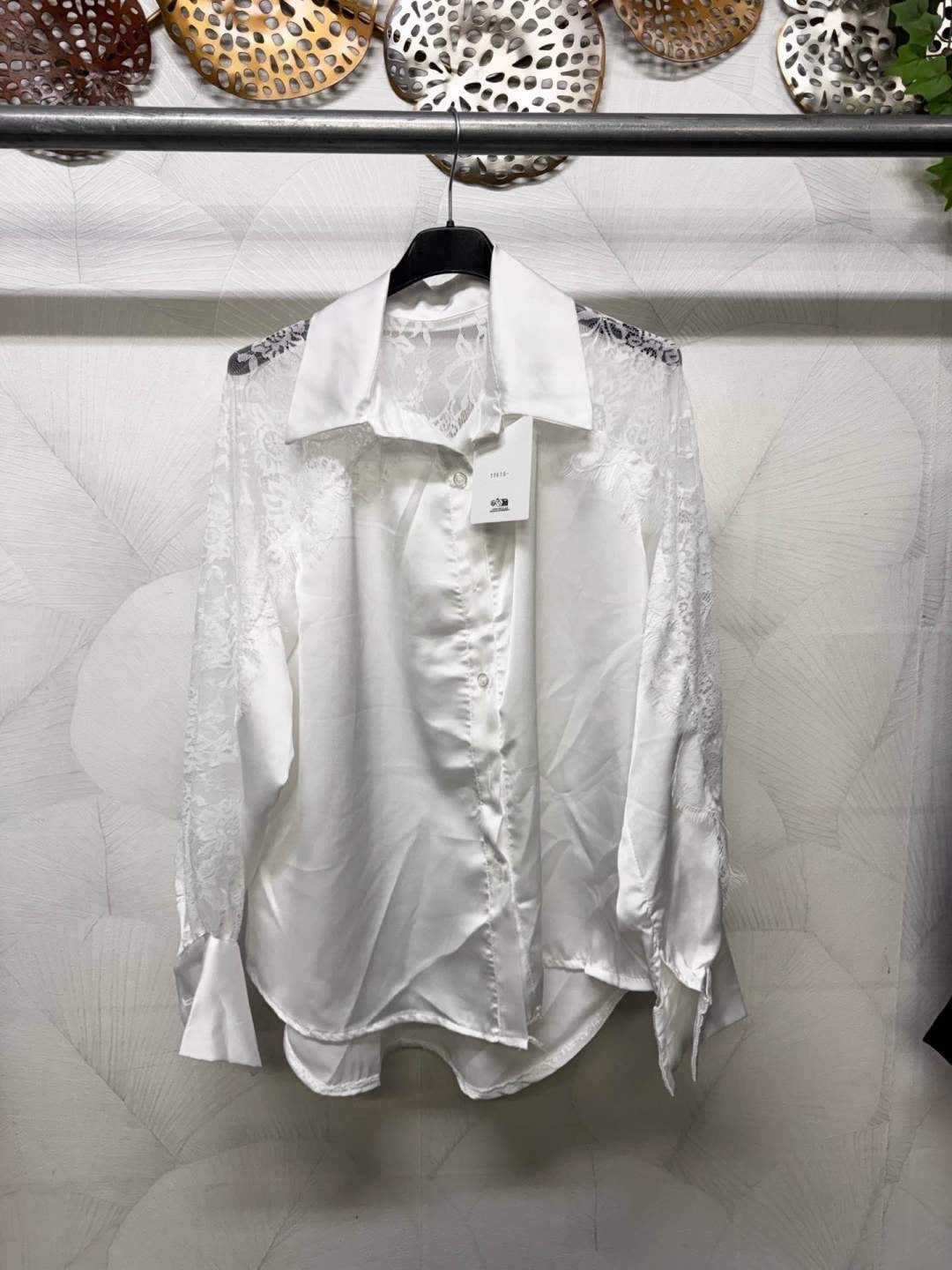 CAMICIA IN RASO CON PIZZO