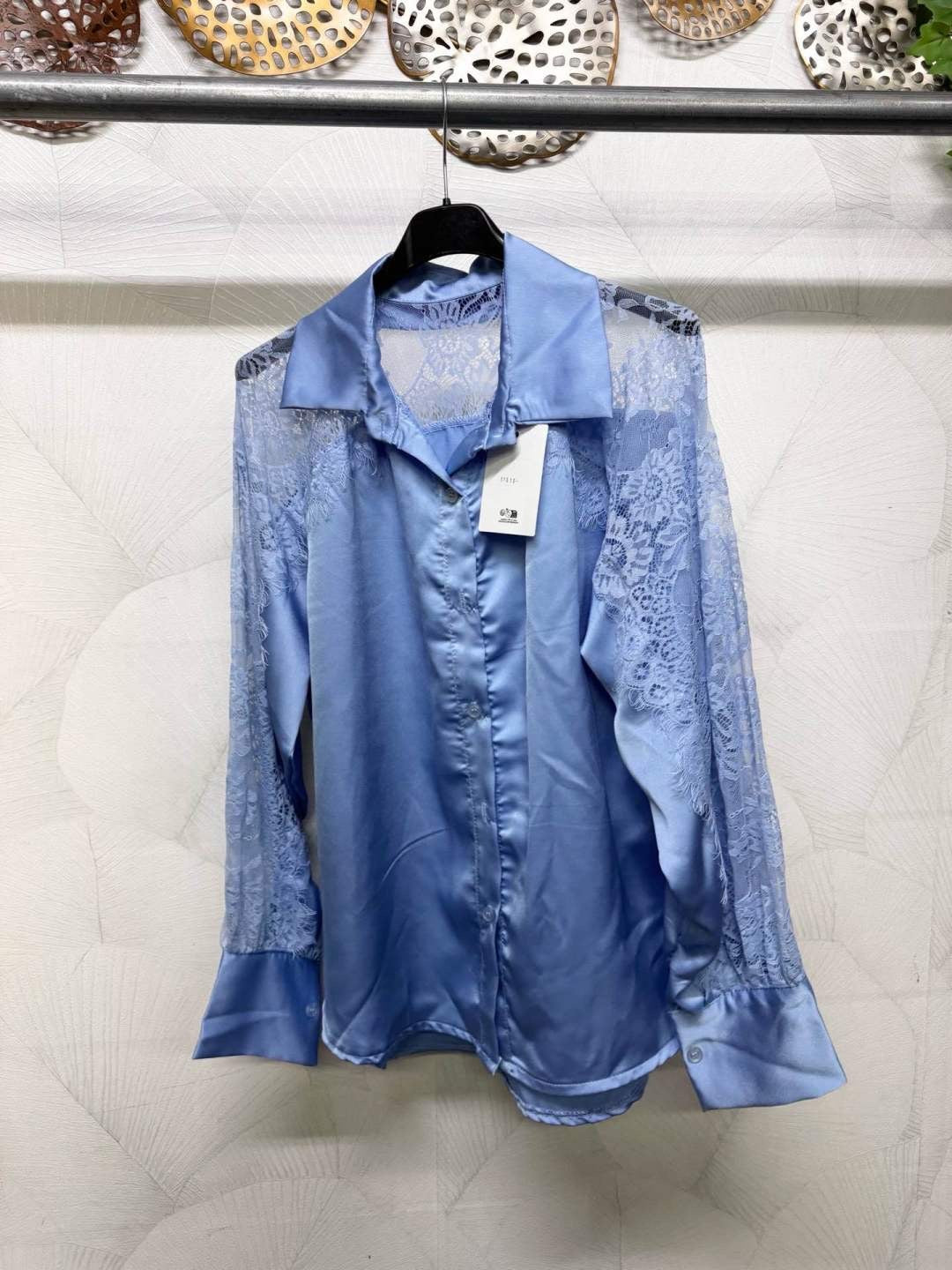 CAMICIA IN RASO CON PIZZO