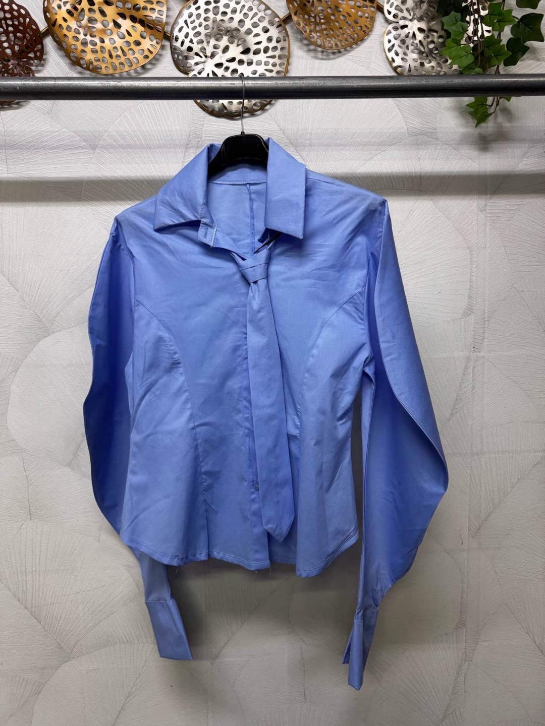 CAMICIA CON CRAVATTA E MANICHE A PALLONCINO