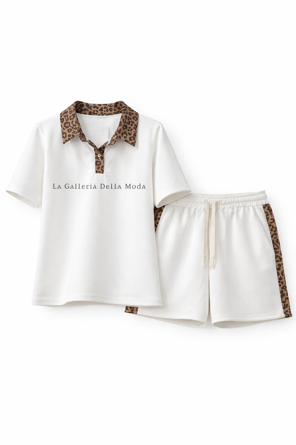 COORDINATO POLO E SHORTS "LEOPARD"