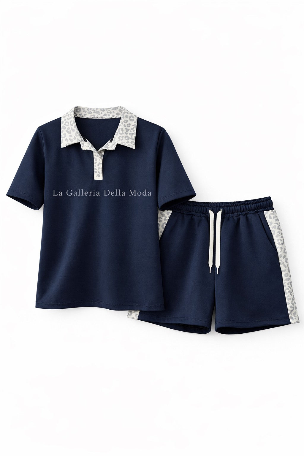 COORDINATO POLO E SHORTS "LEOPARD"