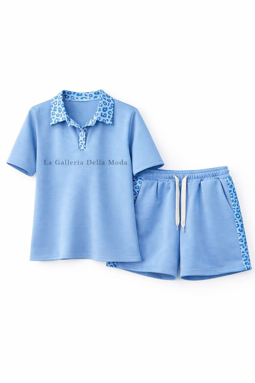 COORDINATO POLO E SHORTS "LEOPARD"