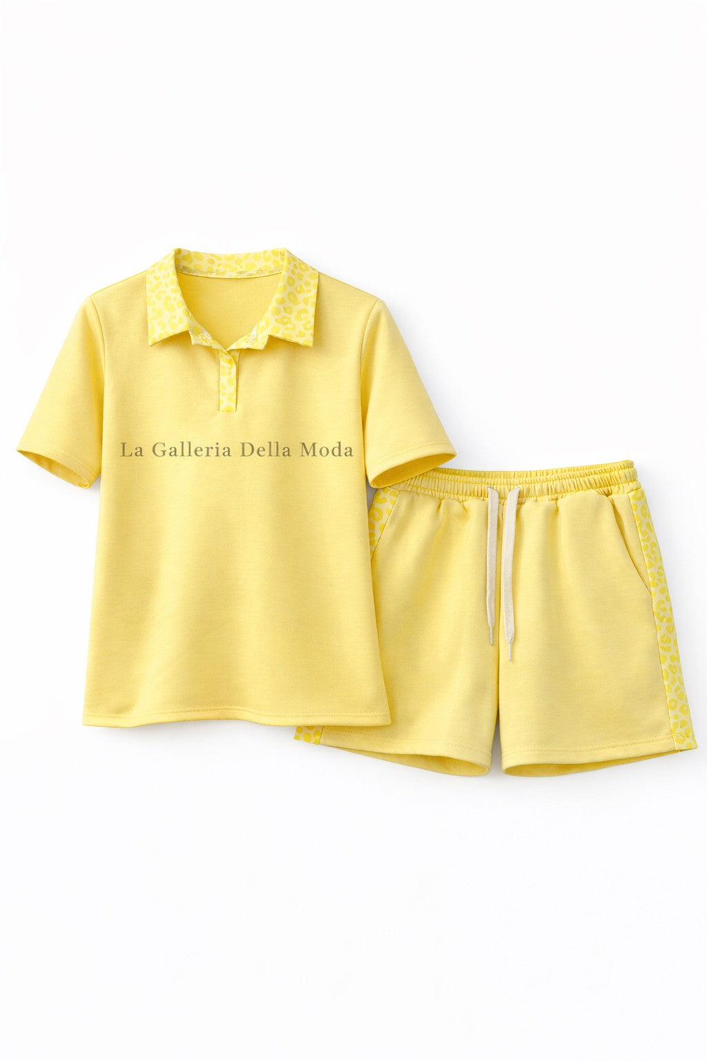 COORDINATO POLO E SHORTS "LEOPARD"