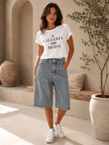 BERMUDA DENIM "SPARKLE ANIMALIER"