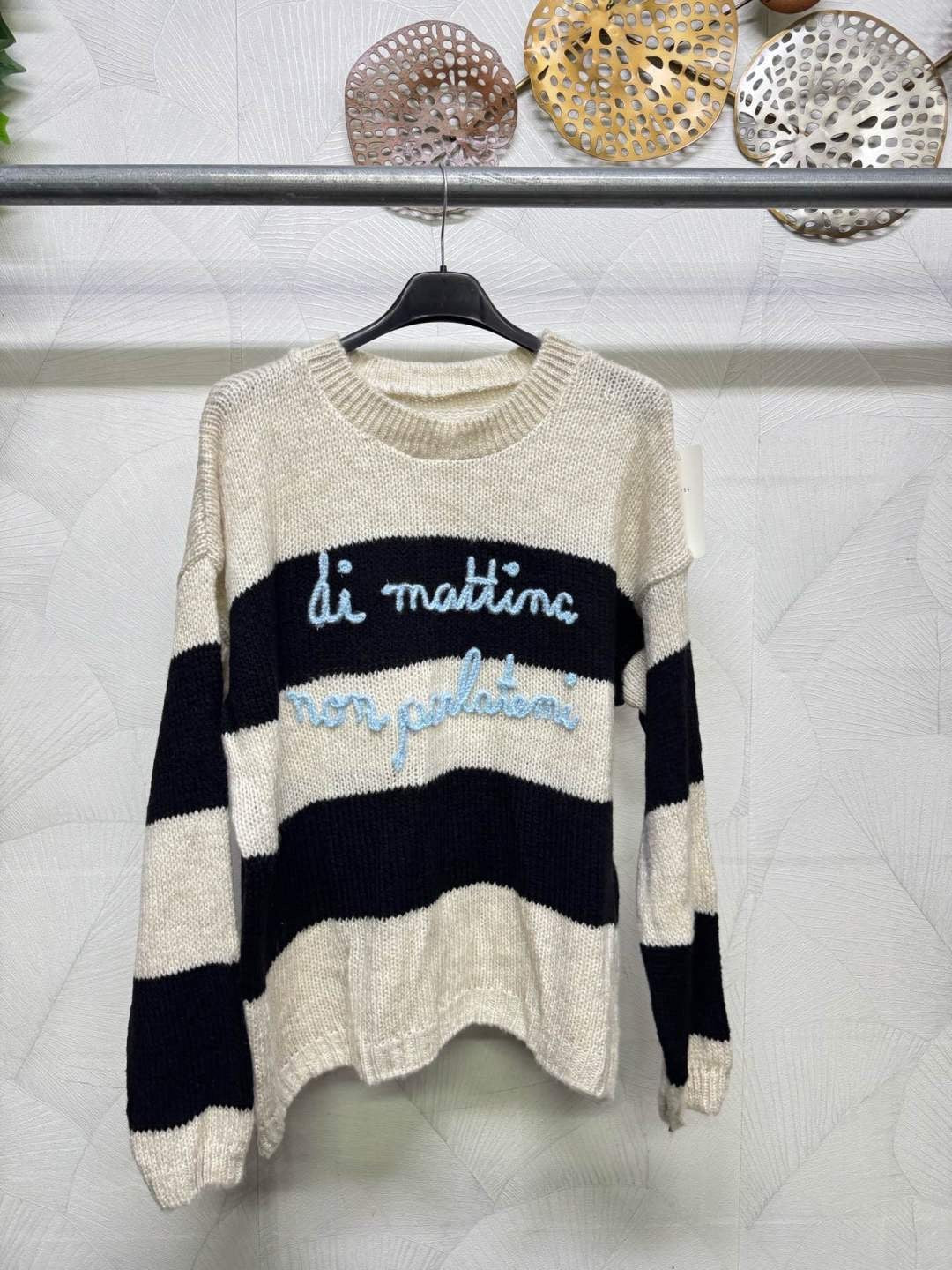 MAGLIONE COZY A RIGHE DI MATTINA NON PARLATEMI