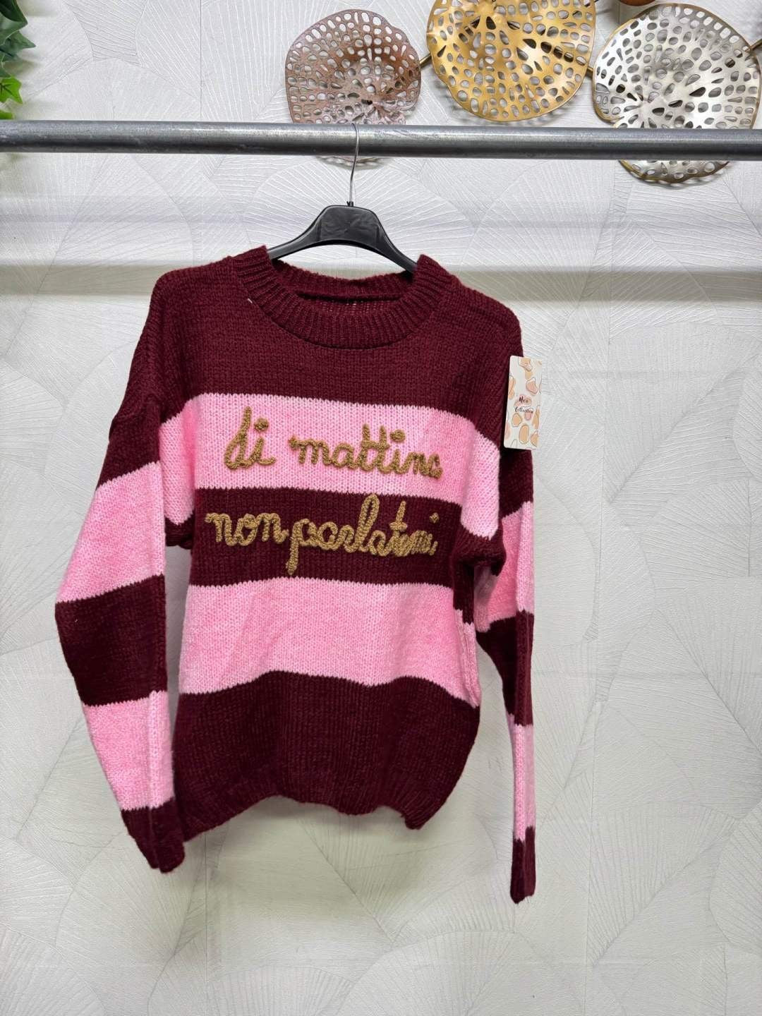 MAGLIONE COZY A RIGHE DI MATTINA NON PARLATEMI