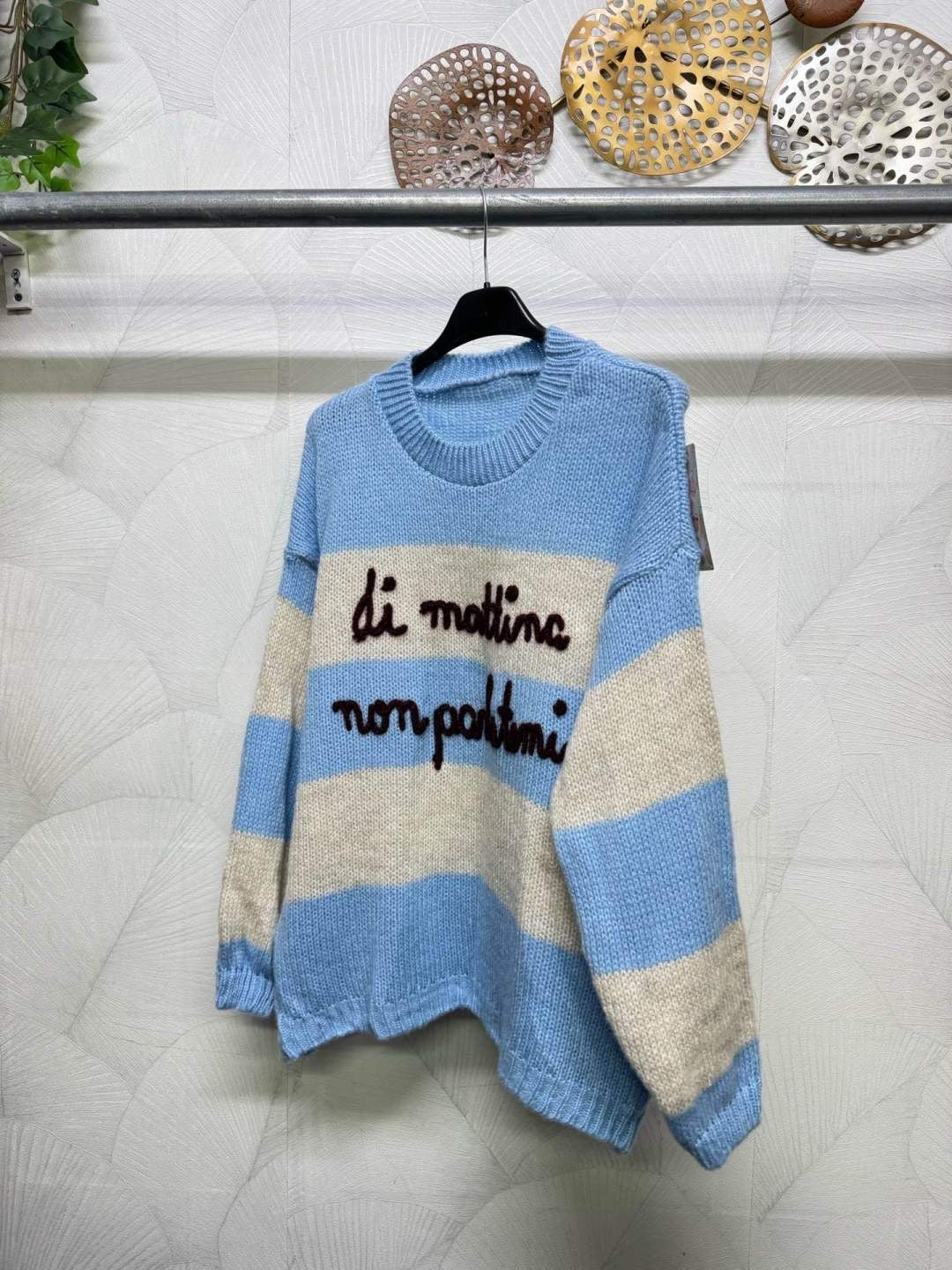 MAGLIONE COZY A RIGHE DI MATTINA NON PARLATEMI