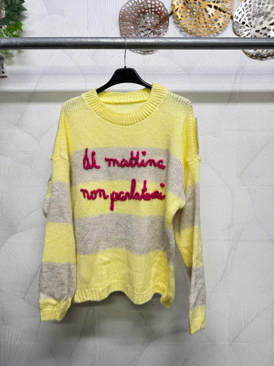 MAGLIONE COZY A RIGHE DI MATTINA NON PARLATEMI