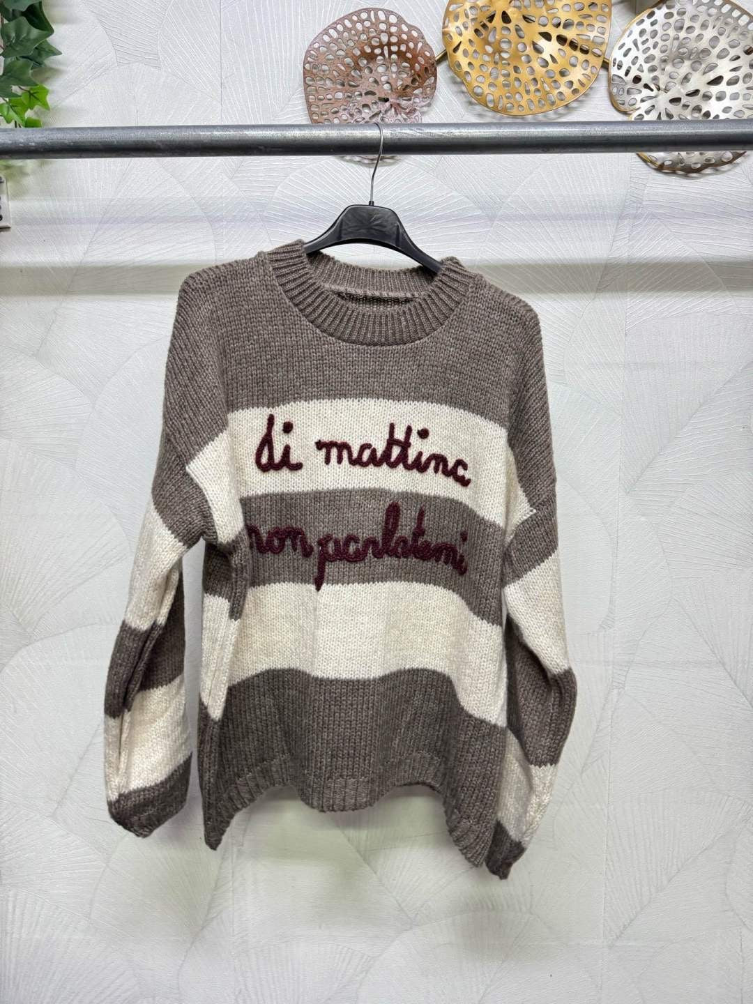 MAGLIONE COZY A RIGHE DI MATTINA NON PARLATEMI