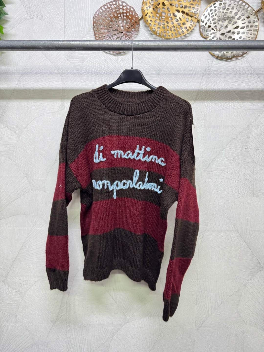 MAGLIONE COZY A RIGHE DI MATTINA NON PARLATEMI