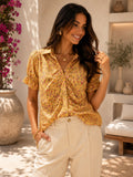 CAMICIA MANICHE CORTE "FLOWERS"
